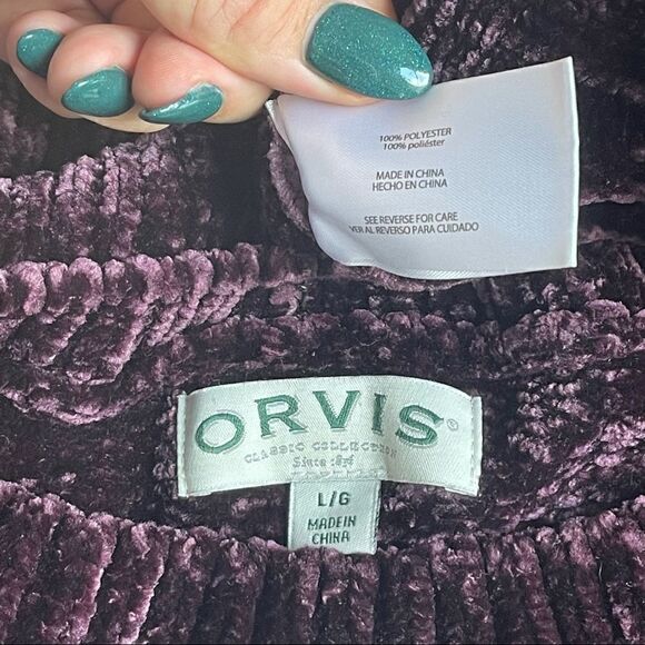 Orvis Women’s Purple Relaxed Crewneck Soft Warm Lounge Sweater Sz L - Picture 9 of 9